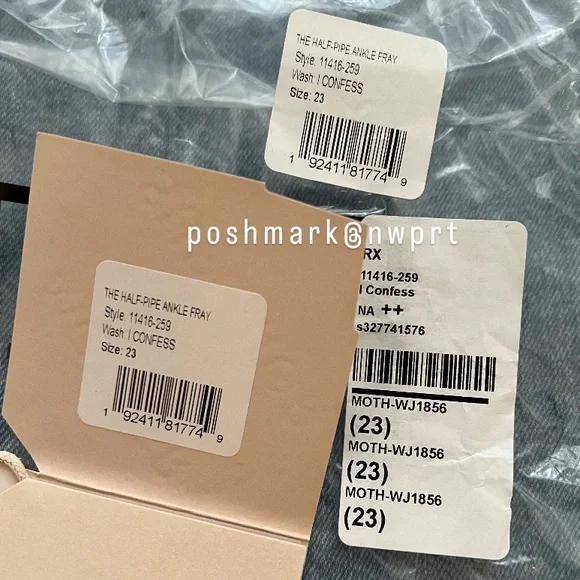 MOTHER Half Pipe Ankle Fray I Confess High Waist Wide Leg Crop 23 - Picture 16 of 16